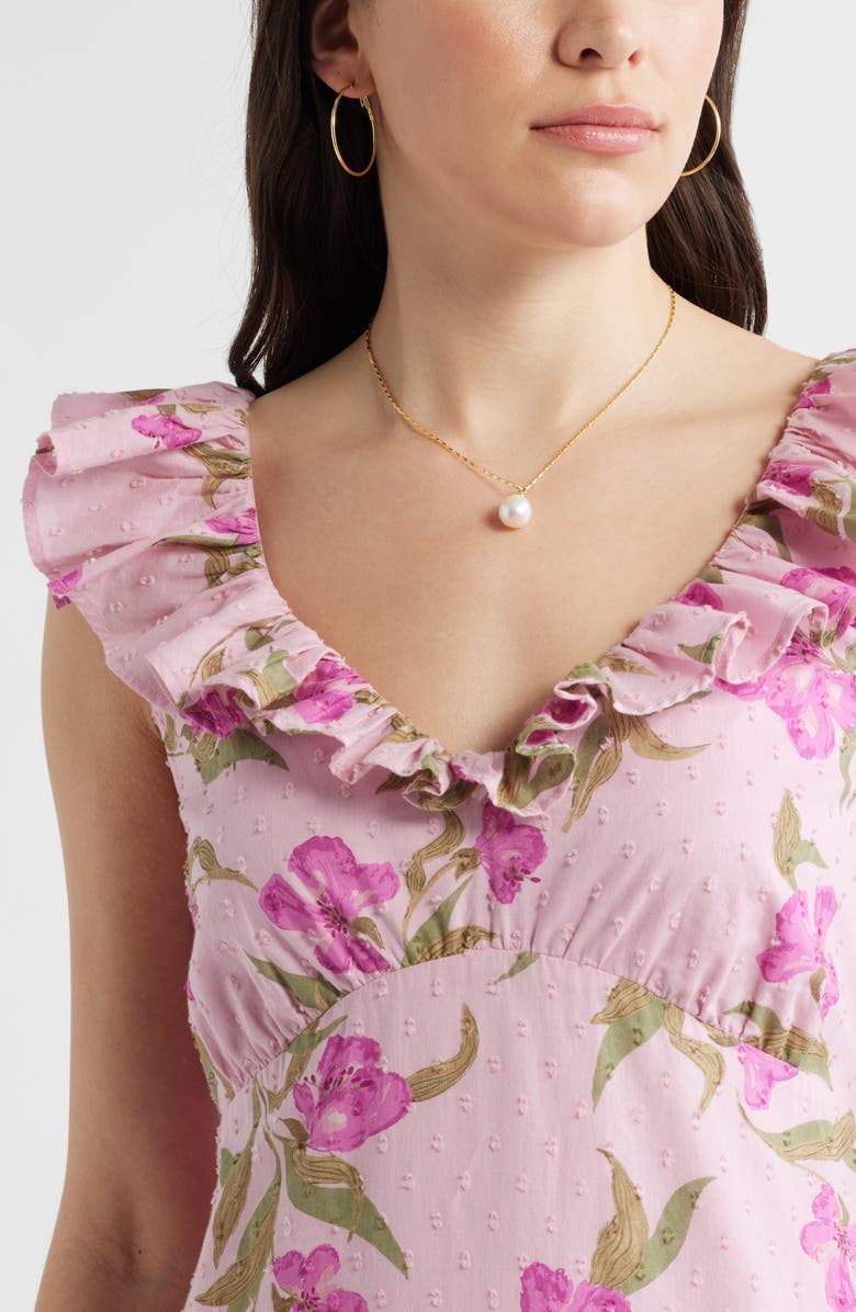 Chelsea28 Ruffle Sleeve Tiered Midi Dress, Alternate, color, Pink Poppy Play