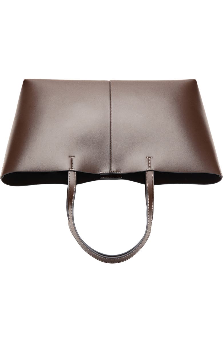 MANGO Faux Leather Shopper Tote, Alternate, color, Brown