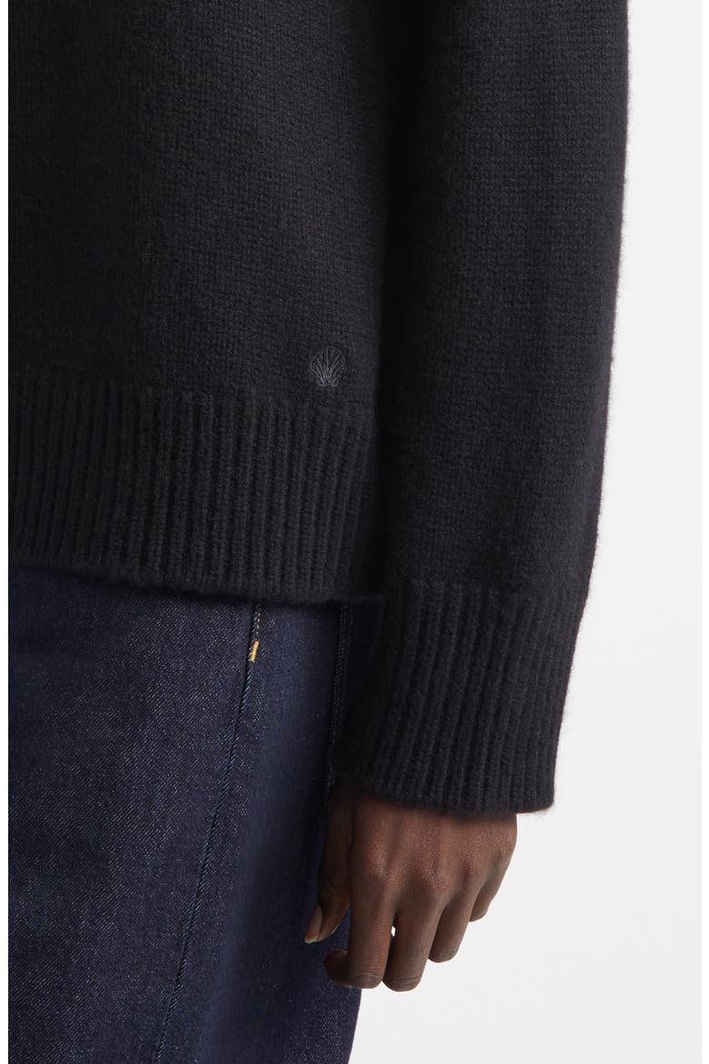 Pia Oversize Cashmere Crewneck Sweater, Alternate, color, BLACK