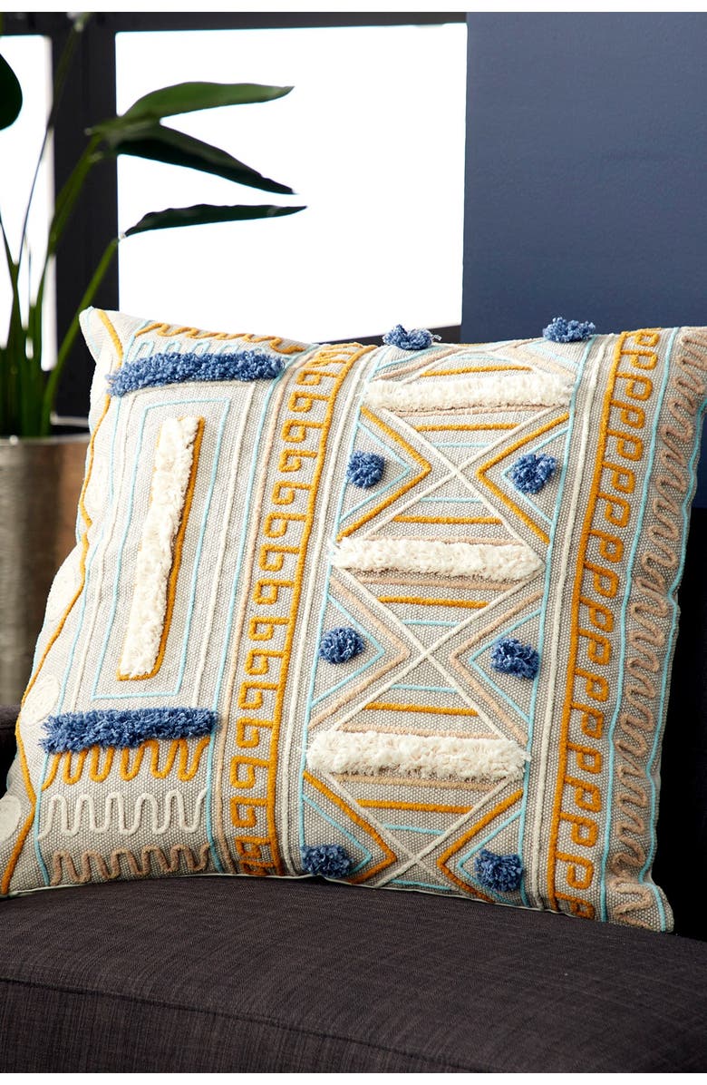 UMA Boho Pattern Square Throw Pillow - Multi - 28" x 7" x 28", Alternate, color,