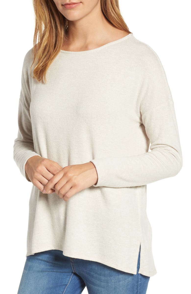 GIBSONLOOK Gibson Cozy Ballet Neck High/Low Pullover, Main, color,
