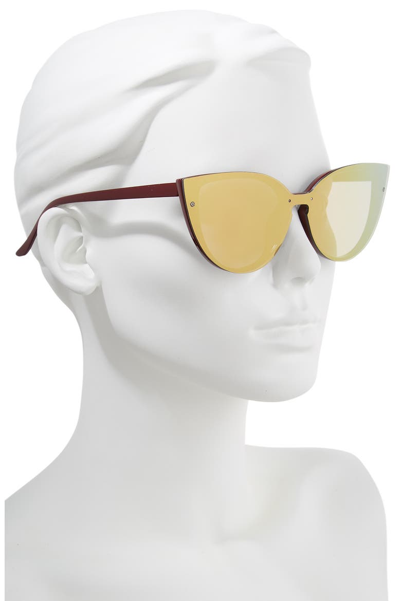 52mm Flat Cat Eye Sunglasses, Alternate, color, BURGUNDY/ GREEN