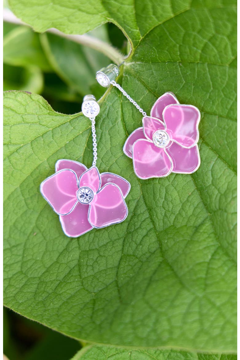 New York Botanical Garden® Orchid Statement Earrings, Alternate, color, Pink