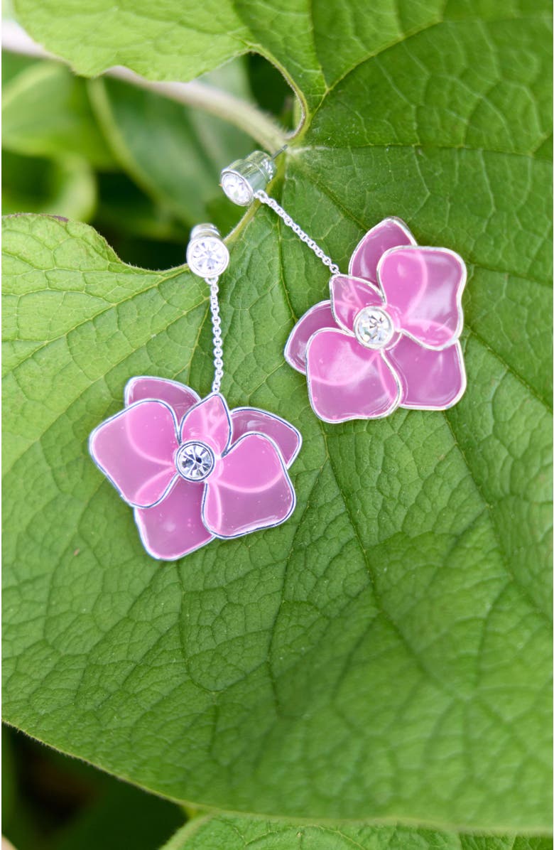 Alex and Ani New York Botanical Garden<sup>®</sup> Orchid Statement Earrings, Alternate, color, Pink