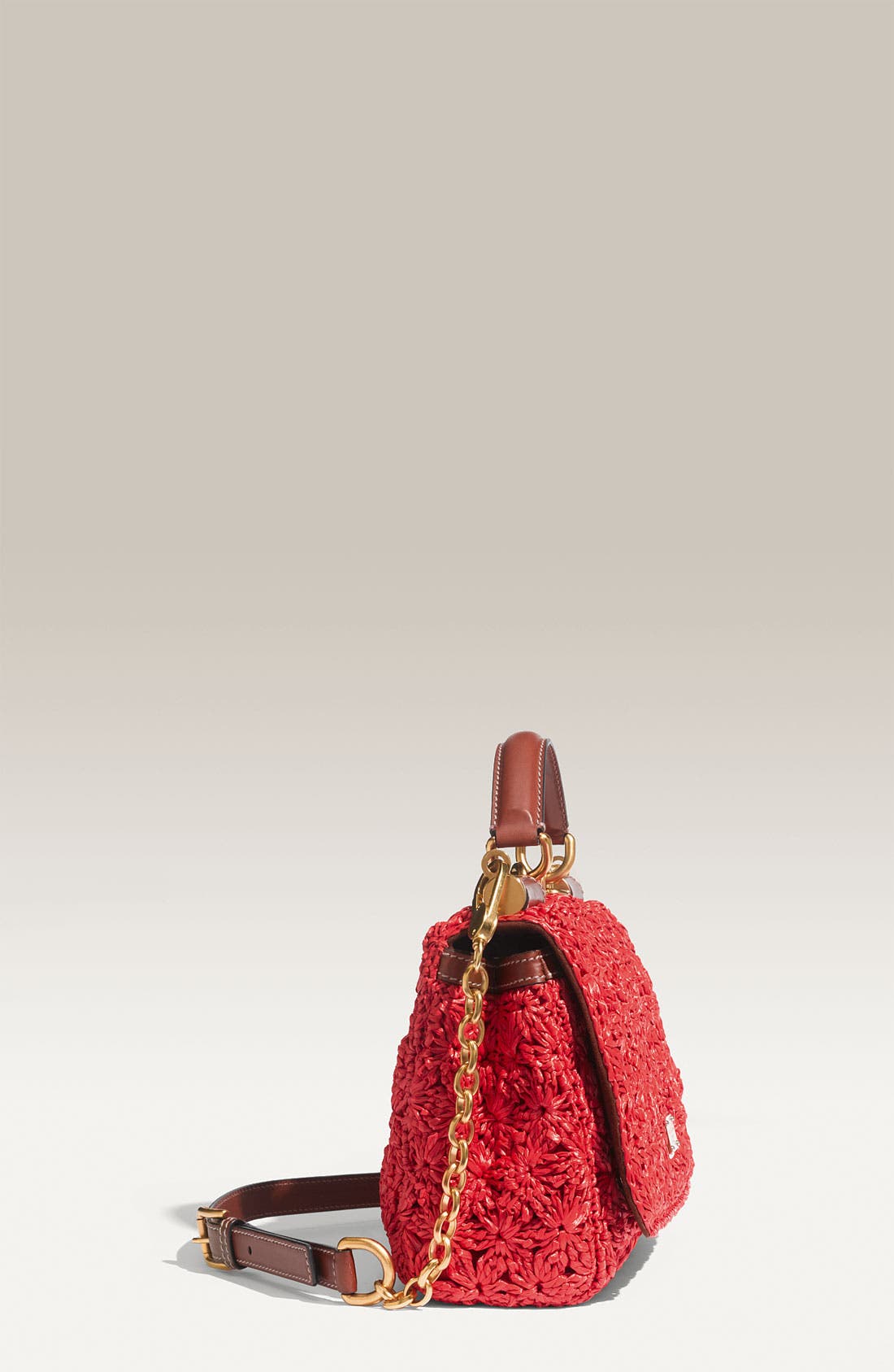 'Miss Sicily - Small' Bubble Raffia Satchel, Alternate, color, RED