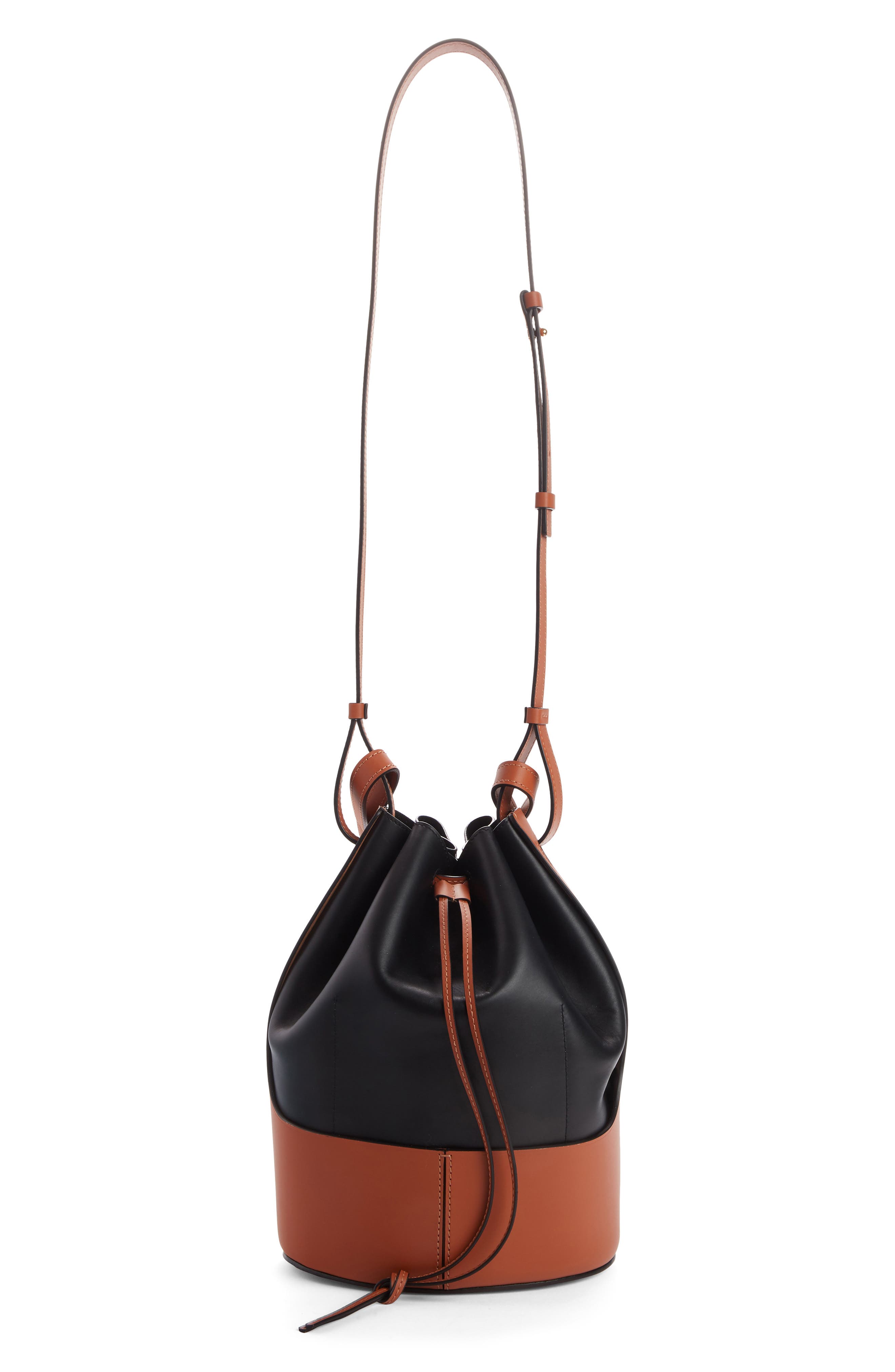 Loewe Balloon Colorblock Leather Bucket Bag, Alternate, color, 