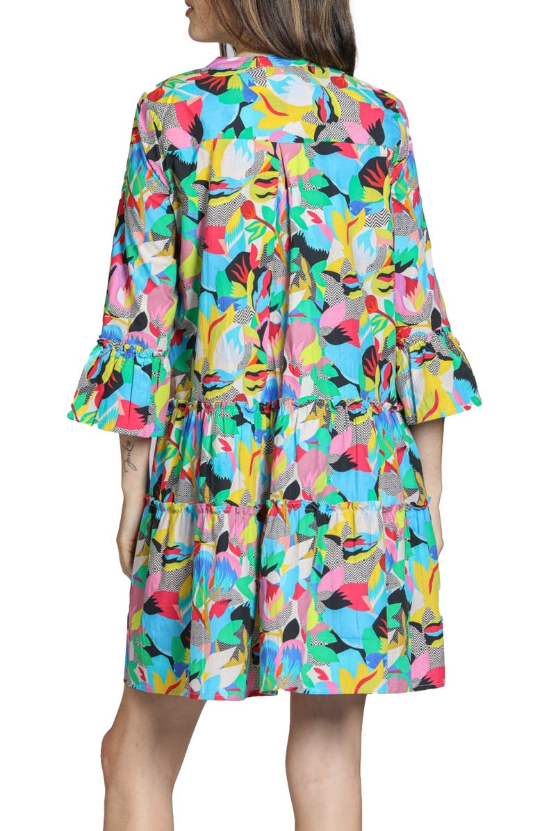 APNY Mix Print Tunic Dress, Alternate, color, Bright Blue Multi