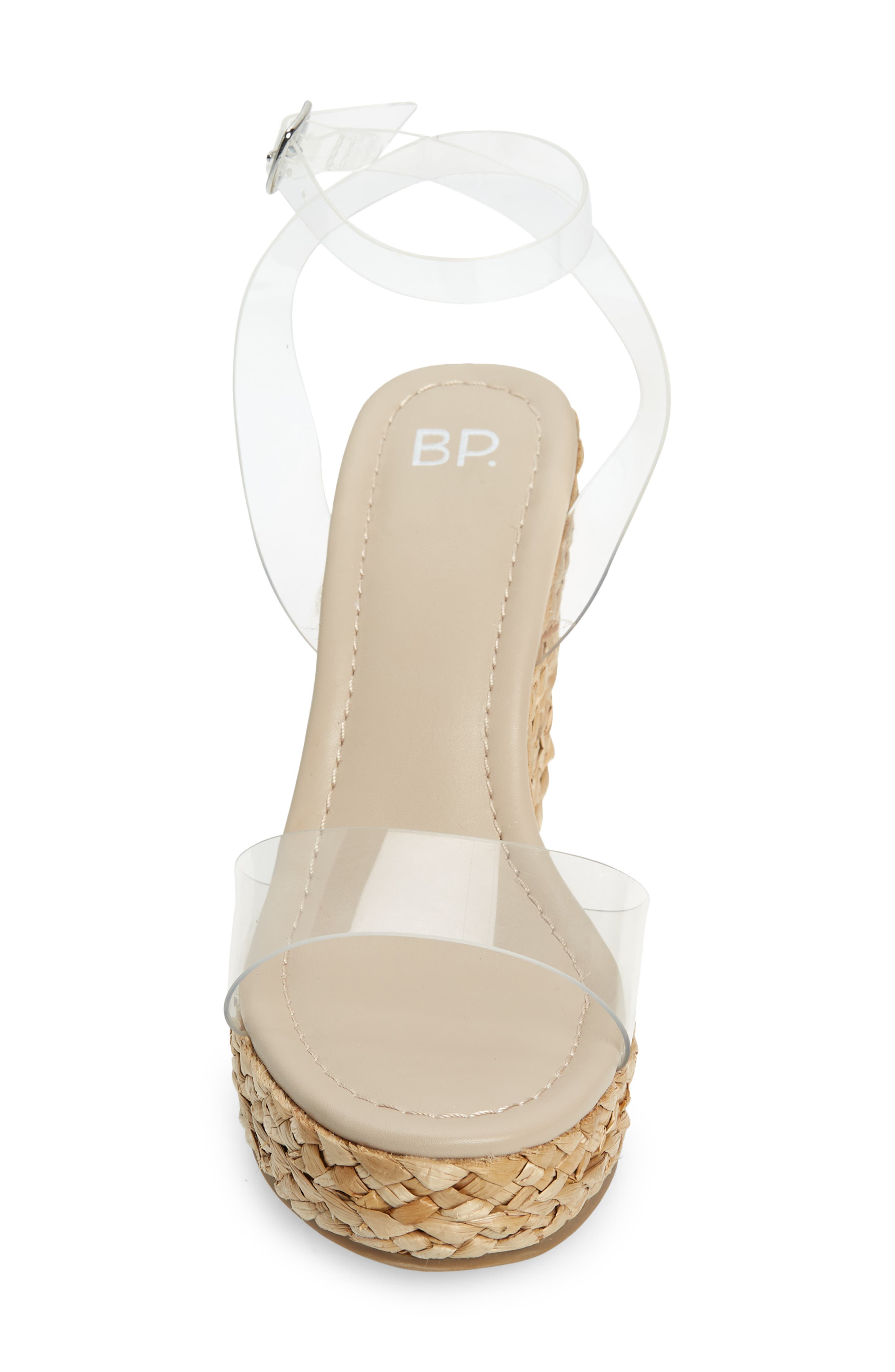 Ginny Espadrille Ankle Strap Wedge Sandal, Alternate, color, CLEAR