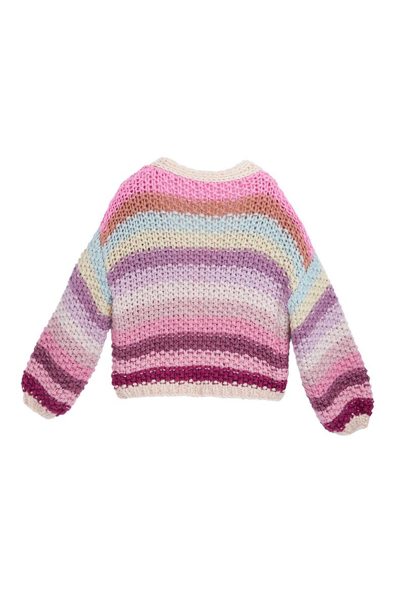 Rainbow Stripe Reversible Sweater, Alternate, color, MULTI PINK