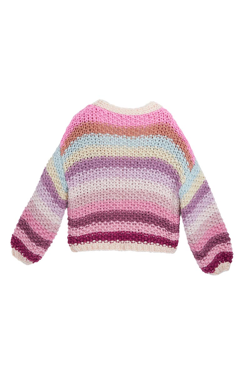 SAACHI Rainbow Stripe Reversible Sweater, Alternate, color, Multi Pink