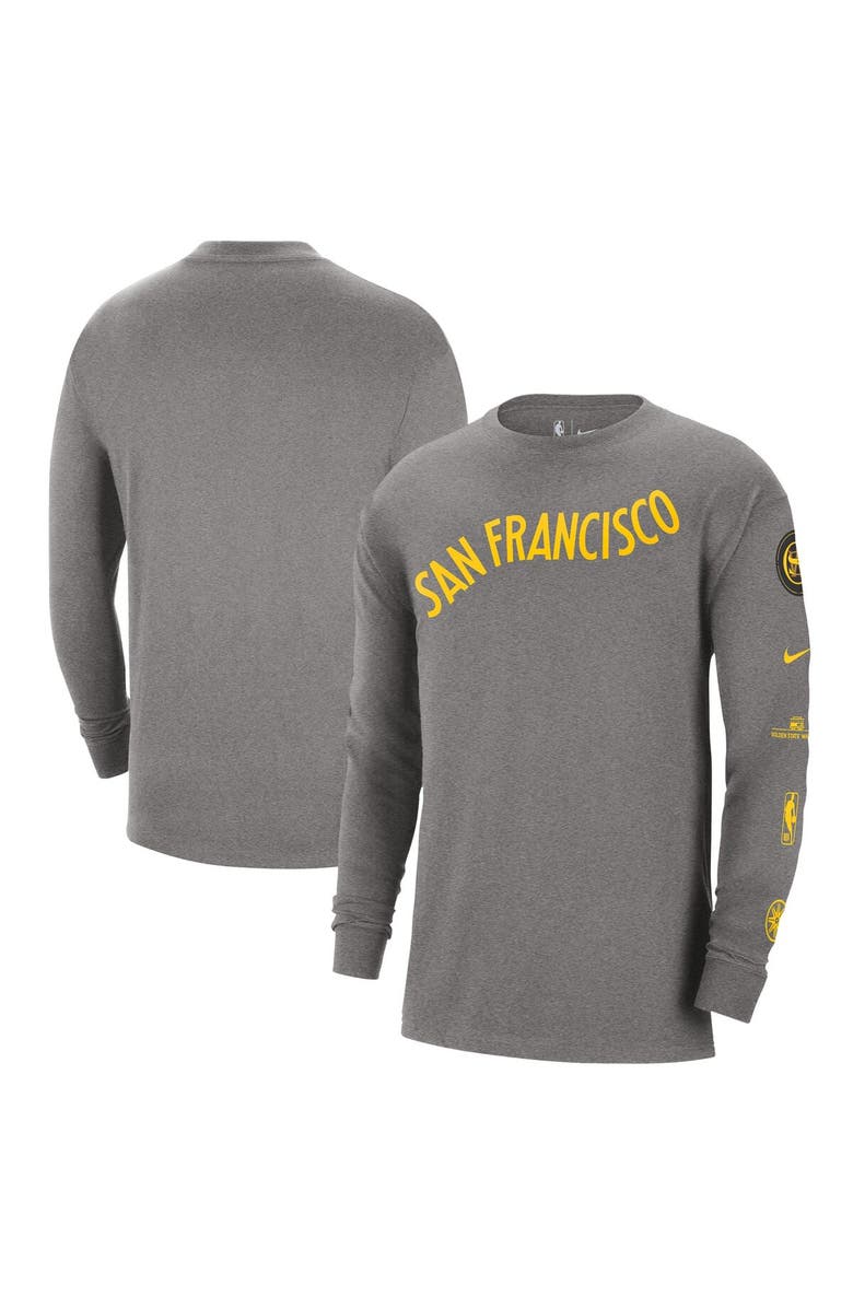 Nike Men's Nike Charcoal Golden State Warriors 2023/24 City Edition Max90 Expressive Long Sleeve T-Shirt, Alternate, color, 