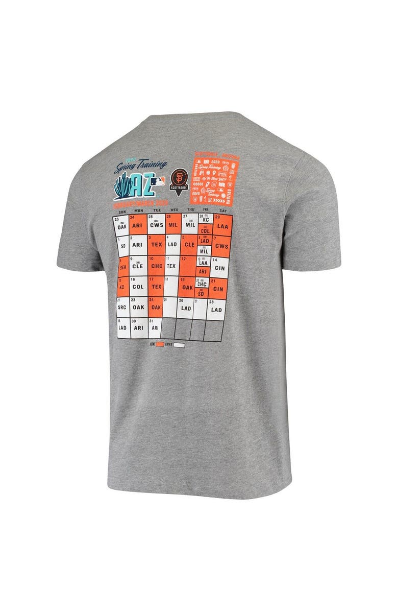 New Era Men's New Era Heathered Gray San Francisco Giants Spring Training Schedule T-Shirt, Alternate, color,