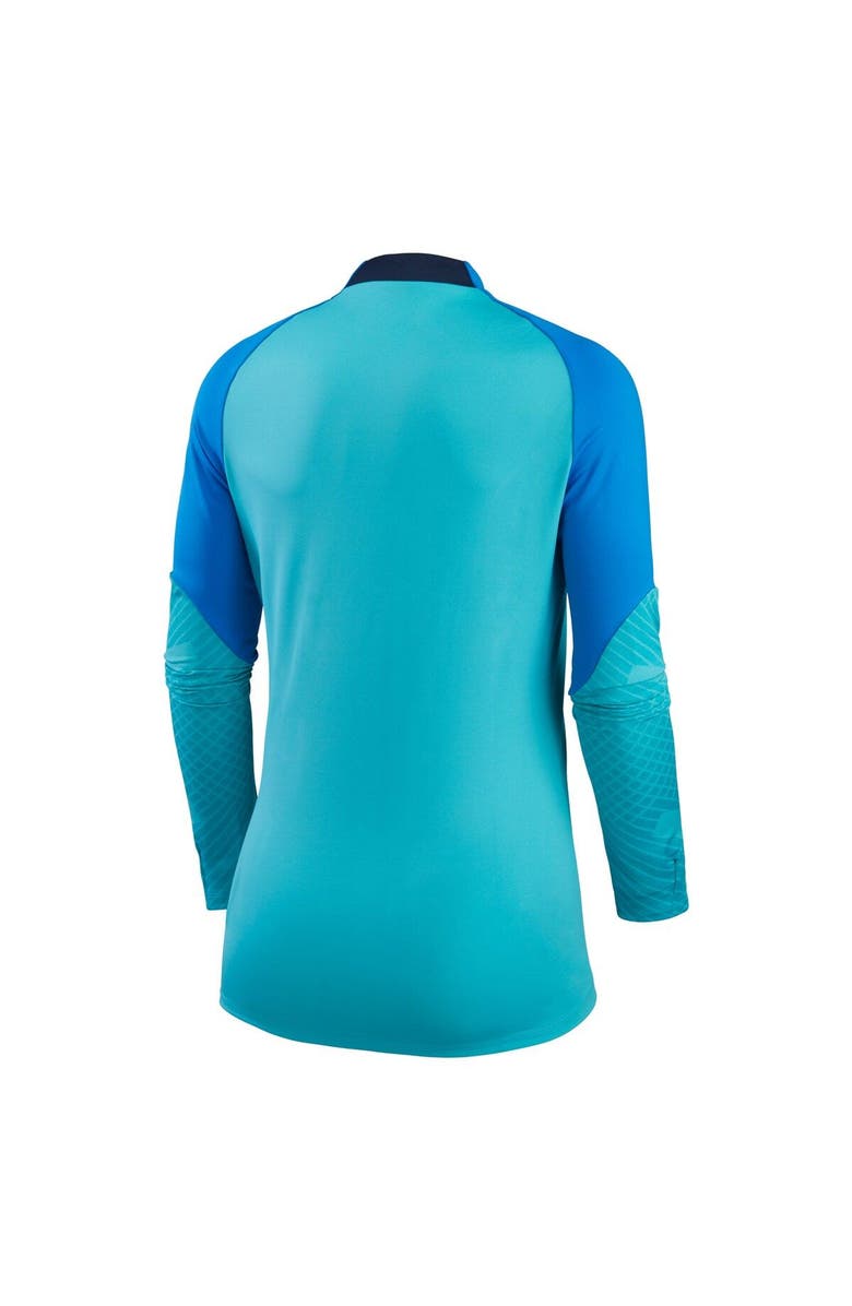 Nike Women's Nike Turquoise Barcelona Strike Drill Raglan Performance Quarter-Zip Top, Alternate, color, 