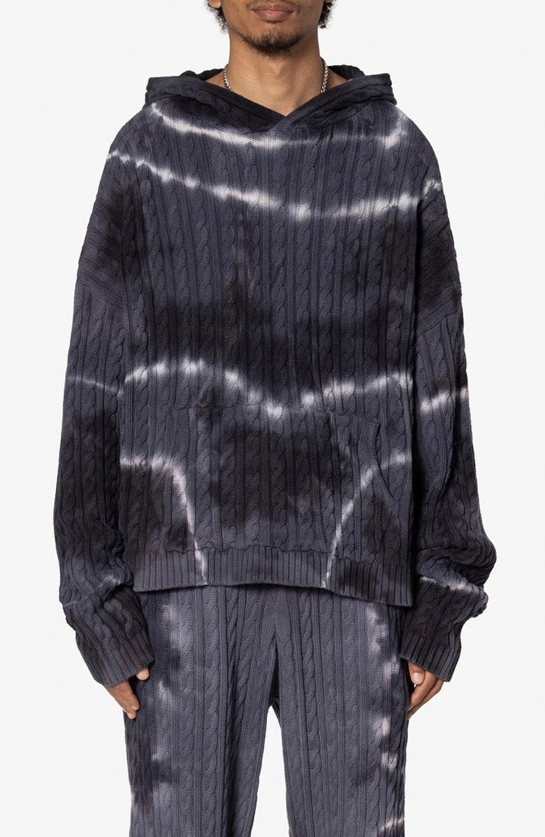 mnml Tie Dye Cable Knit Hoodie, Main, color, 