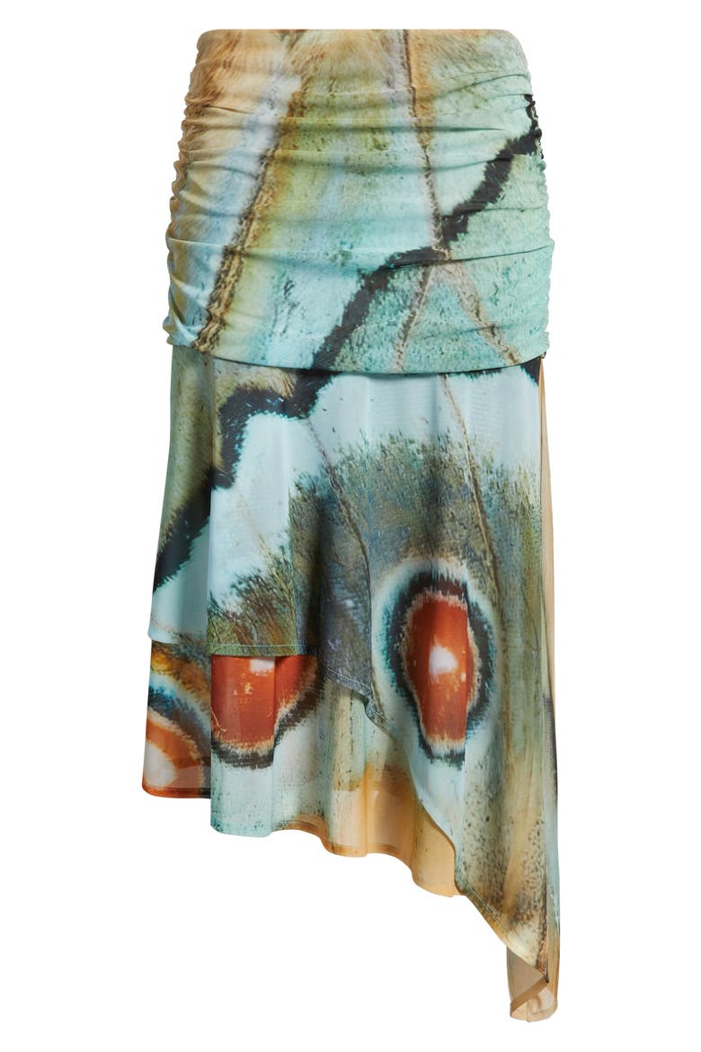 Festa Print Asymmetric Hem Midi Skirt, Alternate, color, MARBRE