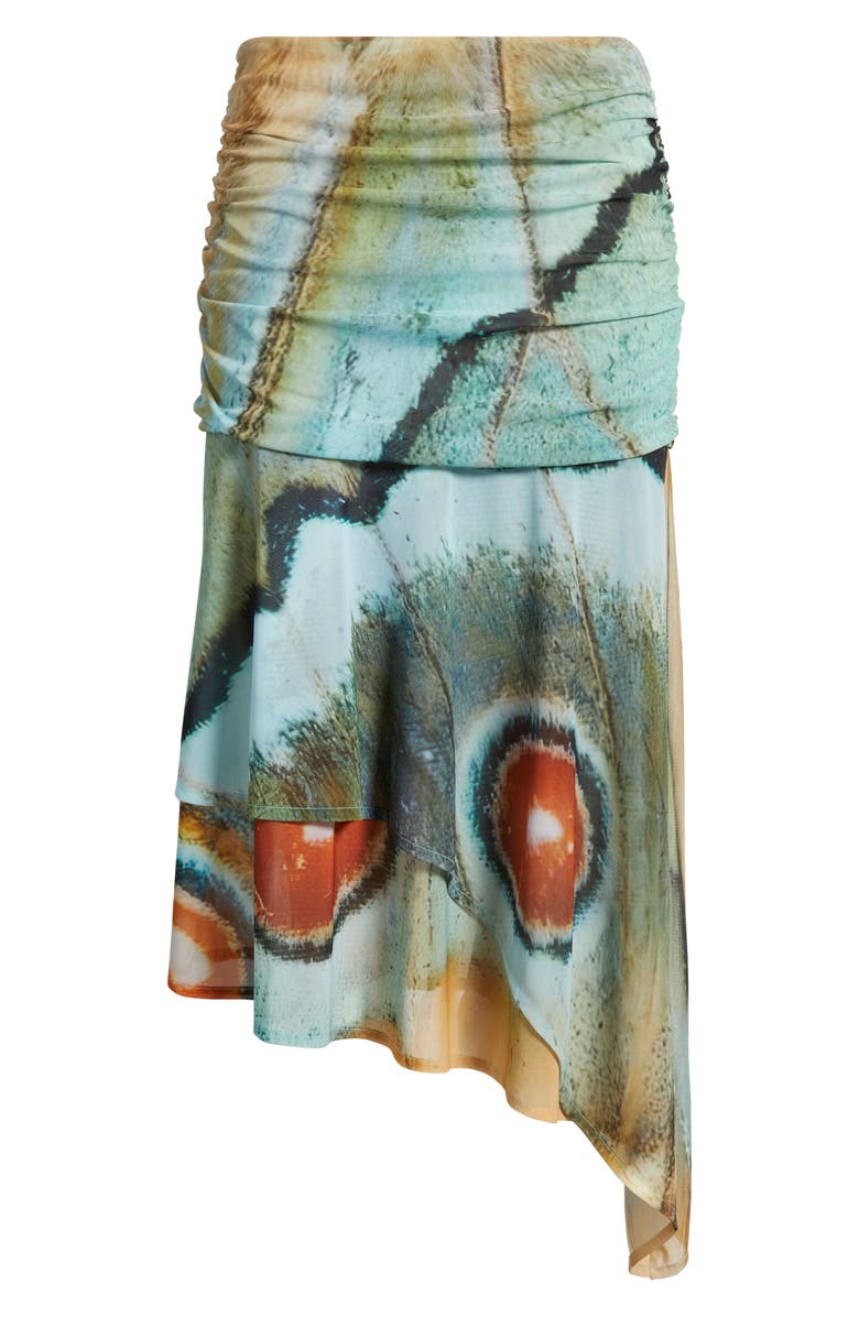 Feners Festa Print Asymmetric Hem Midi Skirt, Alternate, color, Marbre