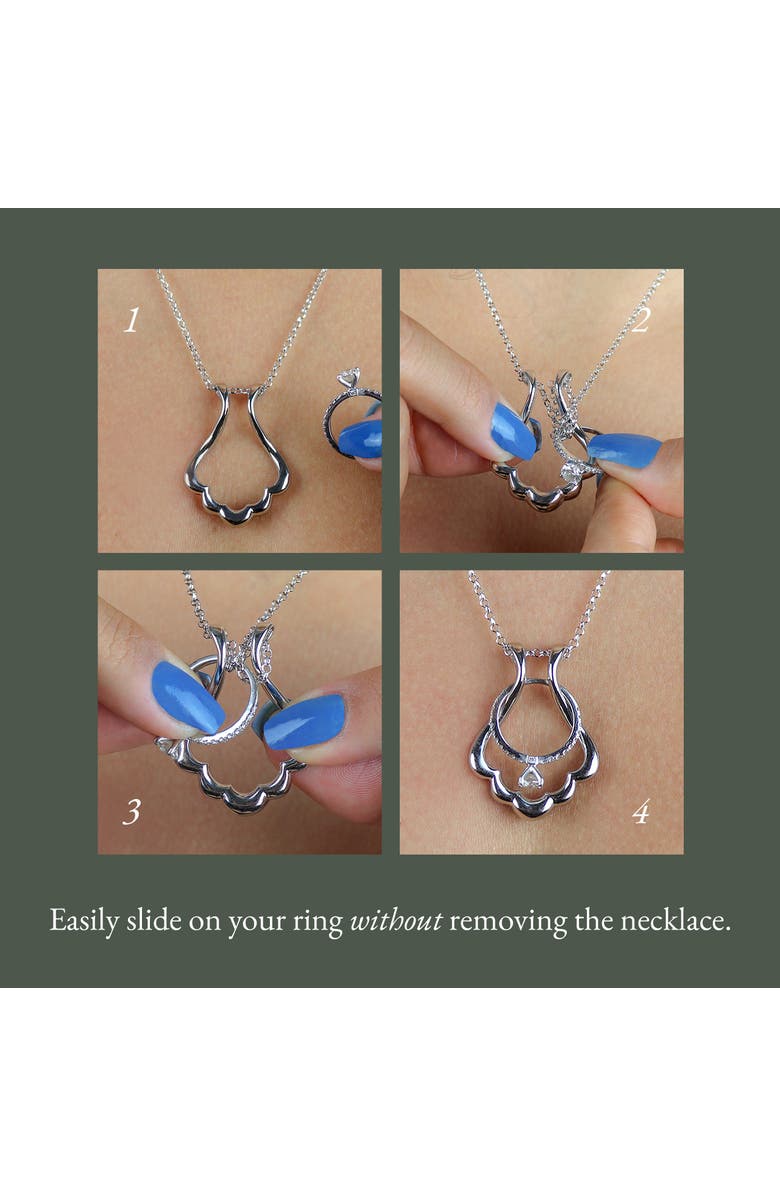 Emily C Scallop Ring Holder Necklace, Sterling Silver Wedding Ring Keeper, Necklace Jewelry, Gender Inclusive, Alternate, color, Silver
