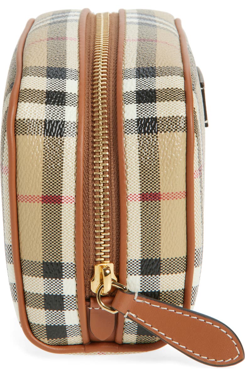 Burberry Medium Check Coated Canvas Cosmetics Pouch, Alternate, color,