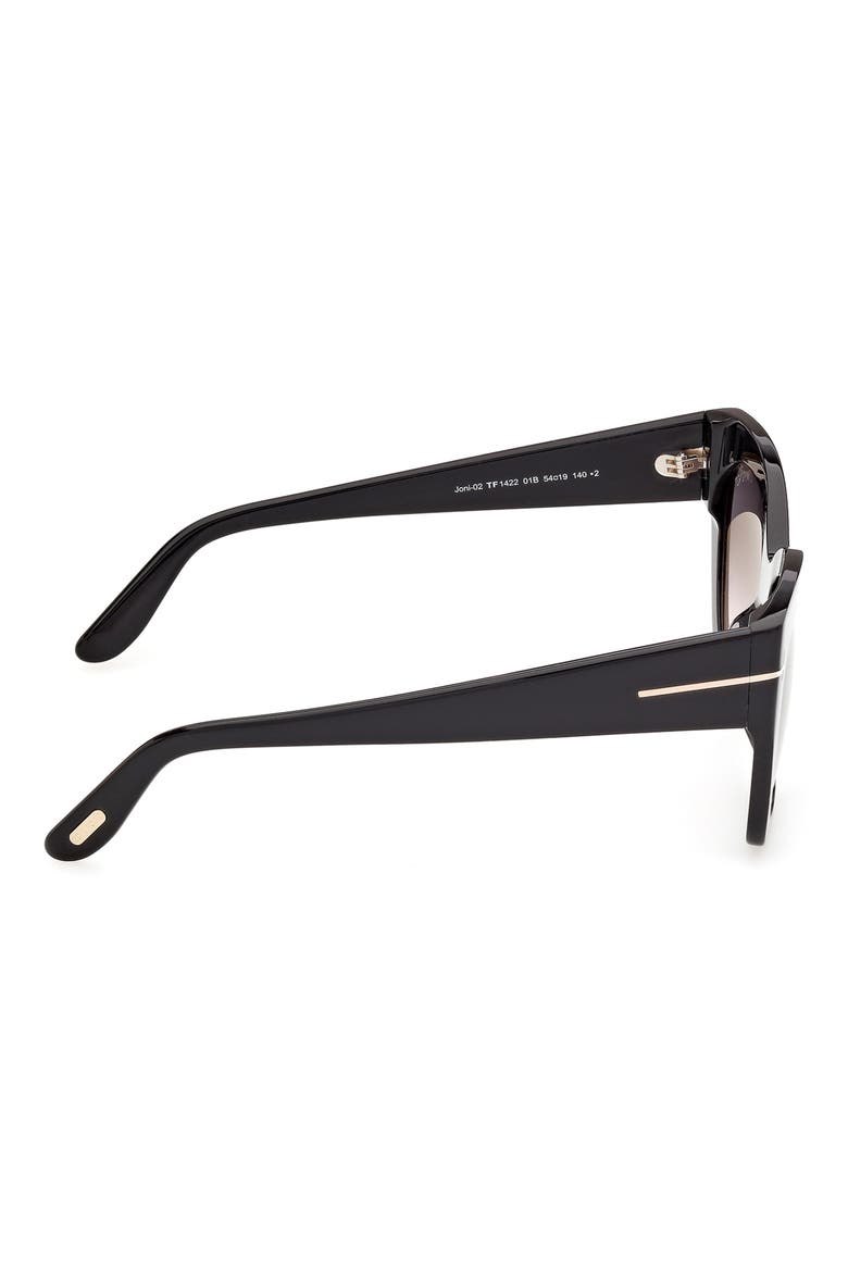 Joni 54mm Gradient Butterfly Sunglasses, Alternate, color, BLACK / ROSE GOLD / SMOKE