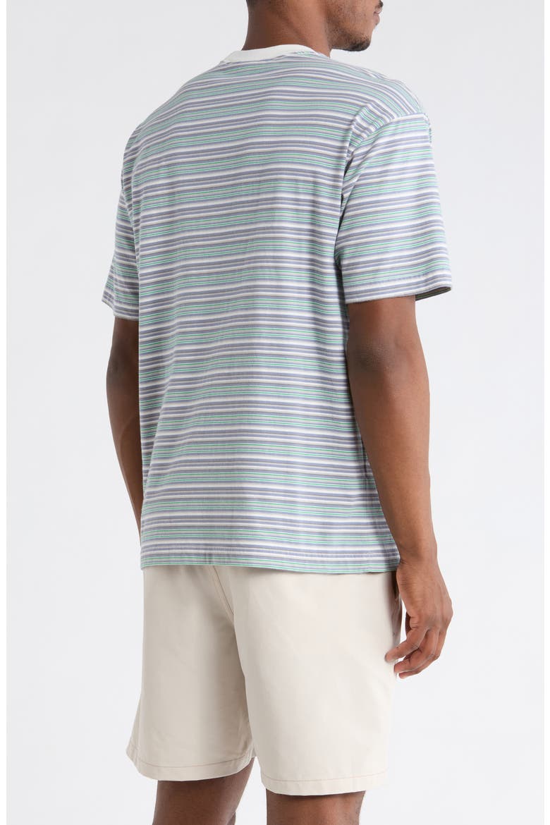 Cameron Stripe Cotton T-Shirt, Alternate, color, MARSHMALLOW-GLACIAL SLATE