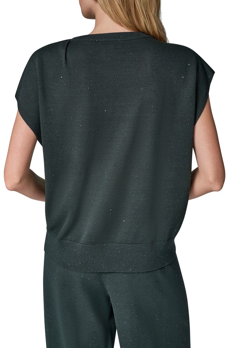 Metallic Cap Sleeve Sweater, Alternate, color, BLACK FOREST