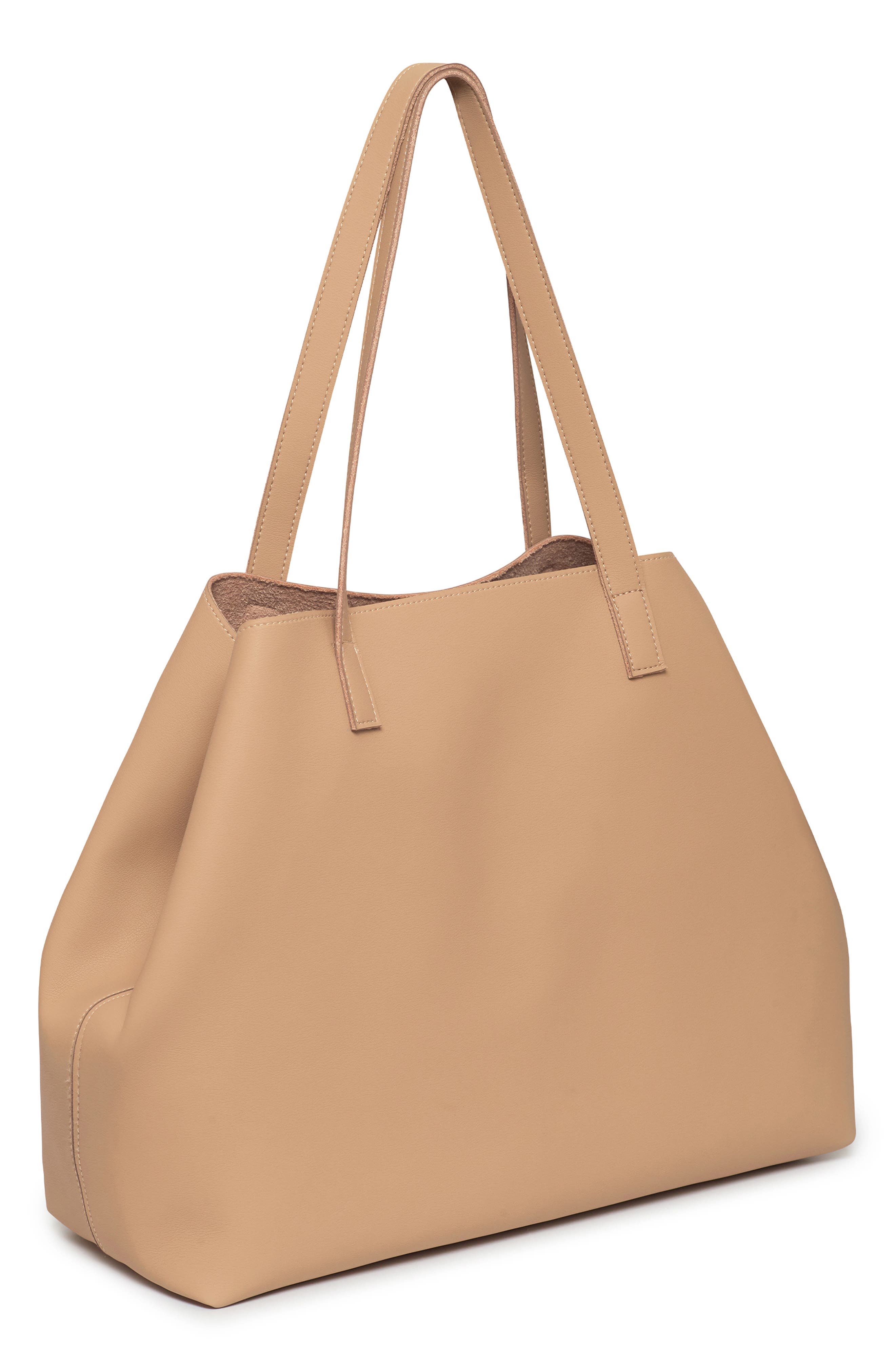 Scoresby Wide Faux Leather Tote, Alternate, color, BEIGE