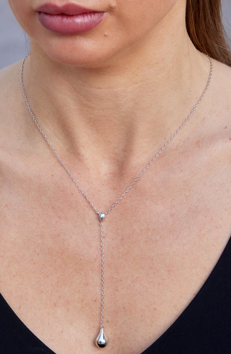 SAVVY CIE JEWELS Teardrop Y-Necklace, Alternate, color, White