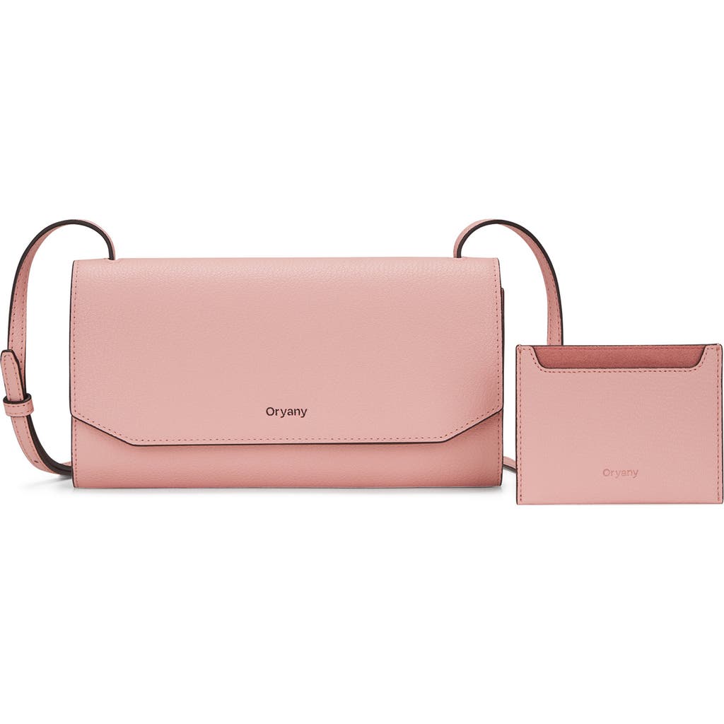 Oryany Mandy Leather Crossbody Wallet In Baby Pink
