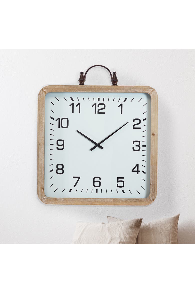 VIP Wood 28 in. White Framed Clock, Alternate, color, White