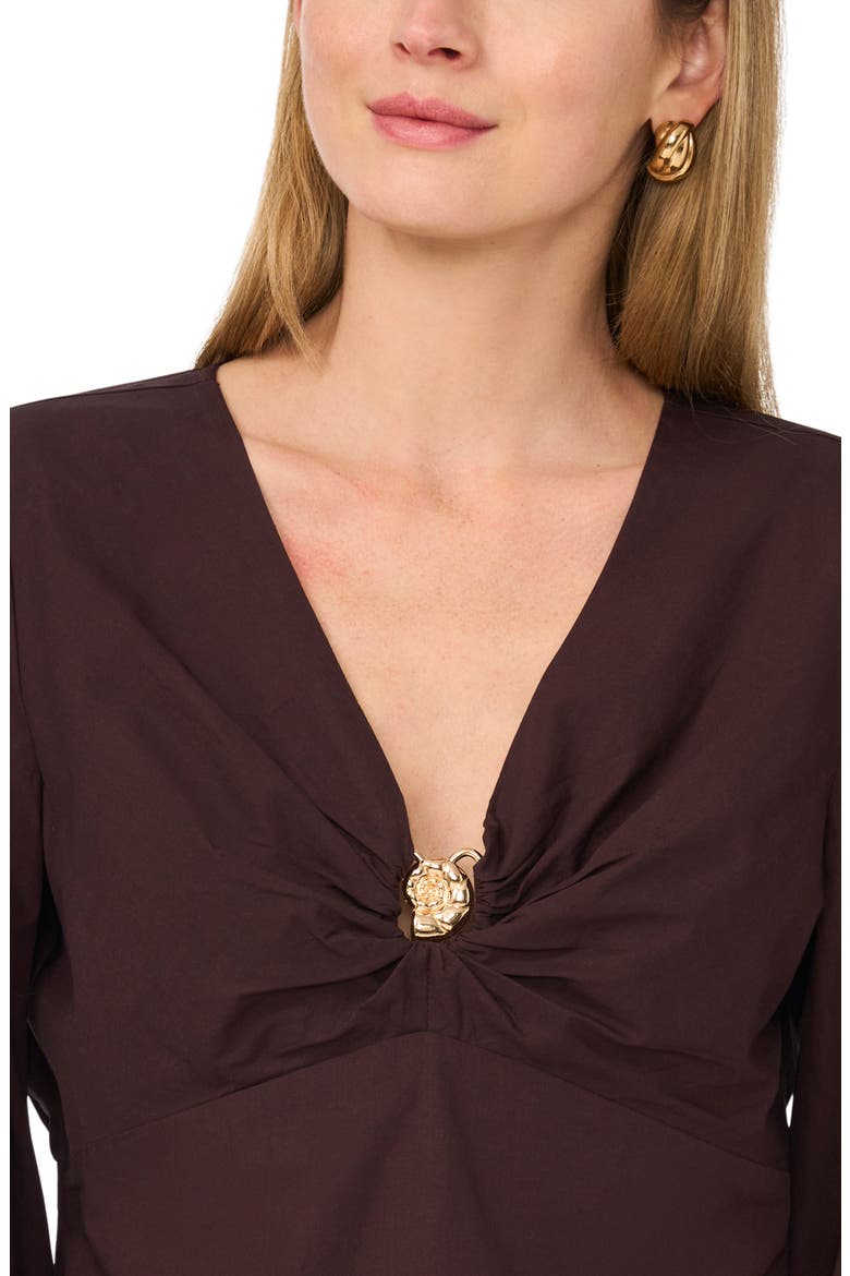 Seashell Hardware Cotton Top, Alternate, color, DARK CHOCOLATE DELIGHT