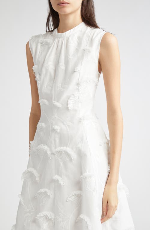 3.1 Phillip Lim Sleeveless Chiffon & Embroidery Dress In White