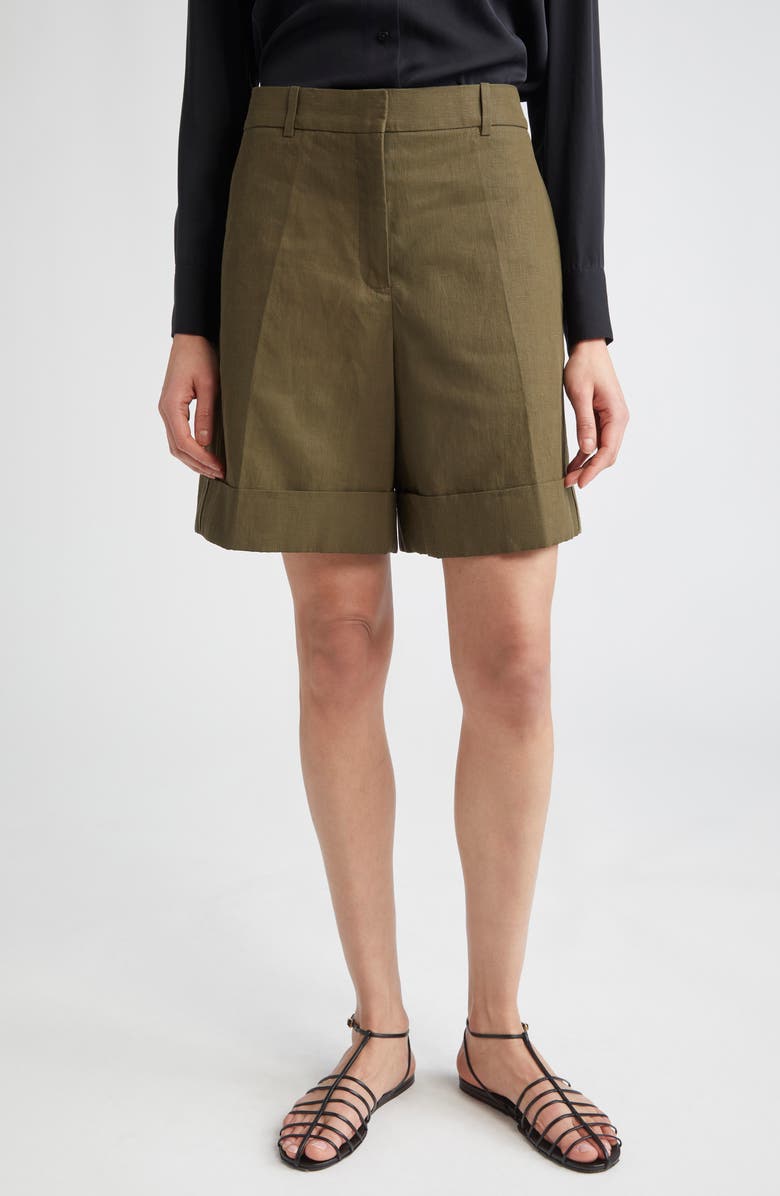 Jil Sander Linen Straight Leg Shorts, Main, color,