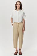 Exquise Amedee Drawstring Waist Woven Tapered Pants