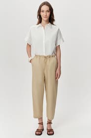 Exquise Amedee Drawstring Waist Woven Tapered Pants