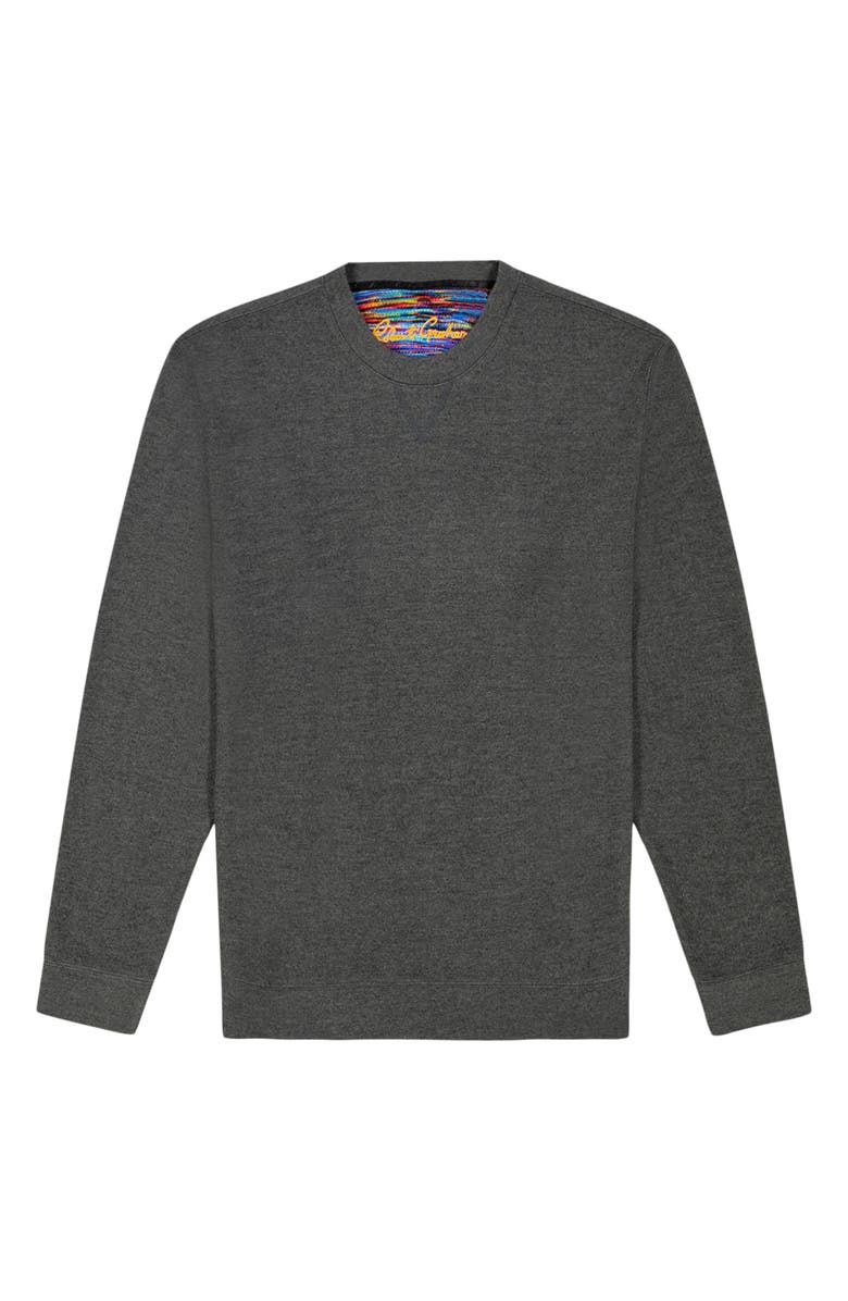 Robert Graham Colbourne Crewneck Performance Knit Pullover, Alternate, color, Charcoal