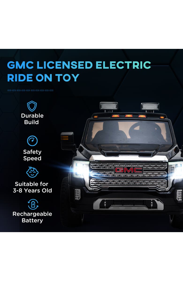 Aosom 12V Licensed GMC Sierra HD Ride on Truck with Remote Control, Four Wheel Suspension, Alternate, color, 