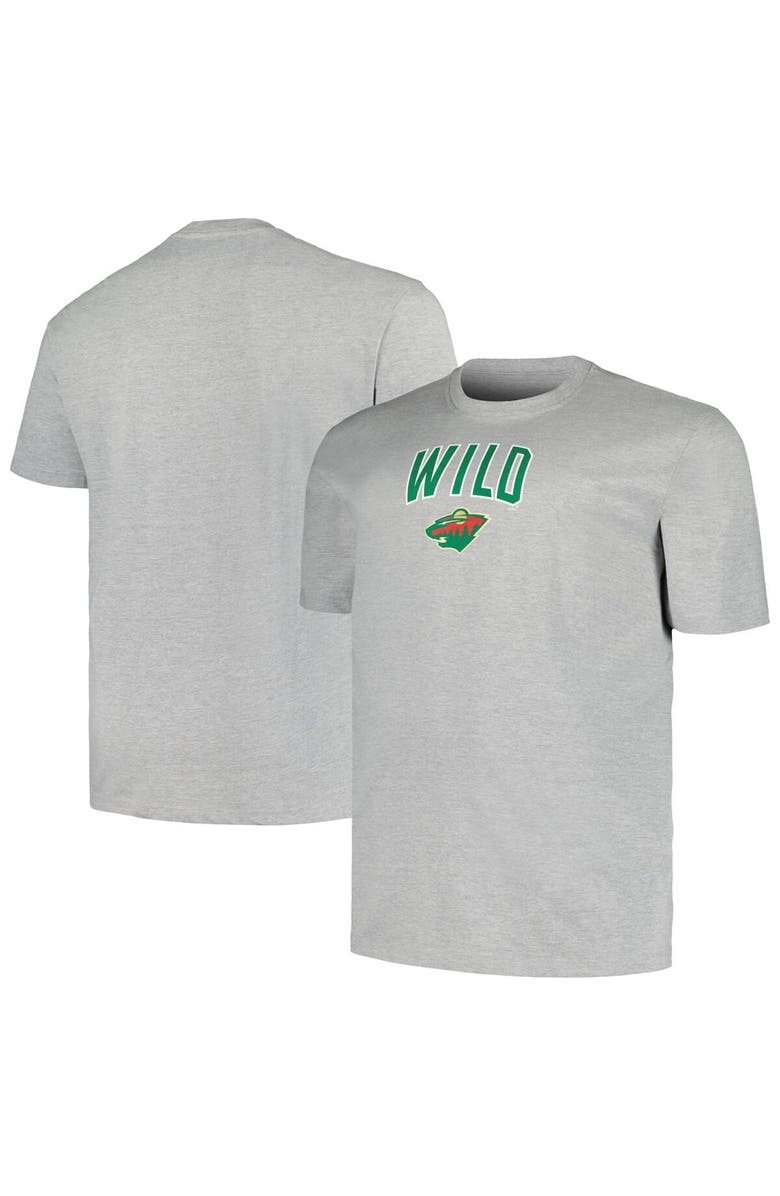PROFILE Men's Profile Heather Gray Minnesota Wild Big & Tall Arch Over Logo T-Shirt, Main, color, Heather Gray