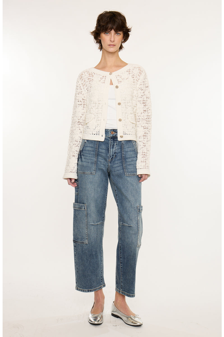 Charly Low Slung Barrel Jeans, Alternate, color, Medium Wash