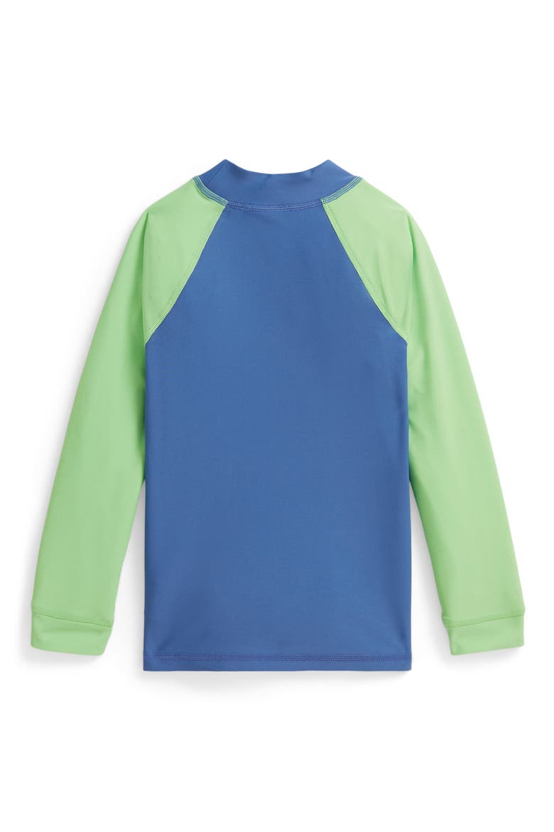 Kids' Long Sleeve Performance Rashguard, Alternate, color, BAI BLUE/ LIME