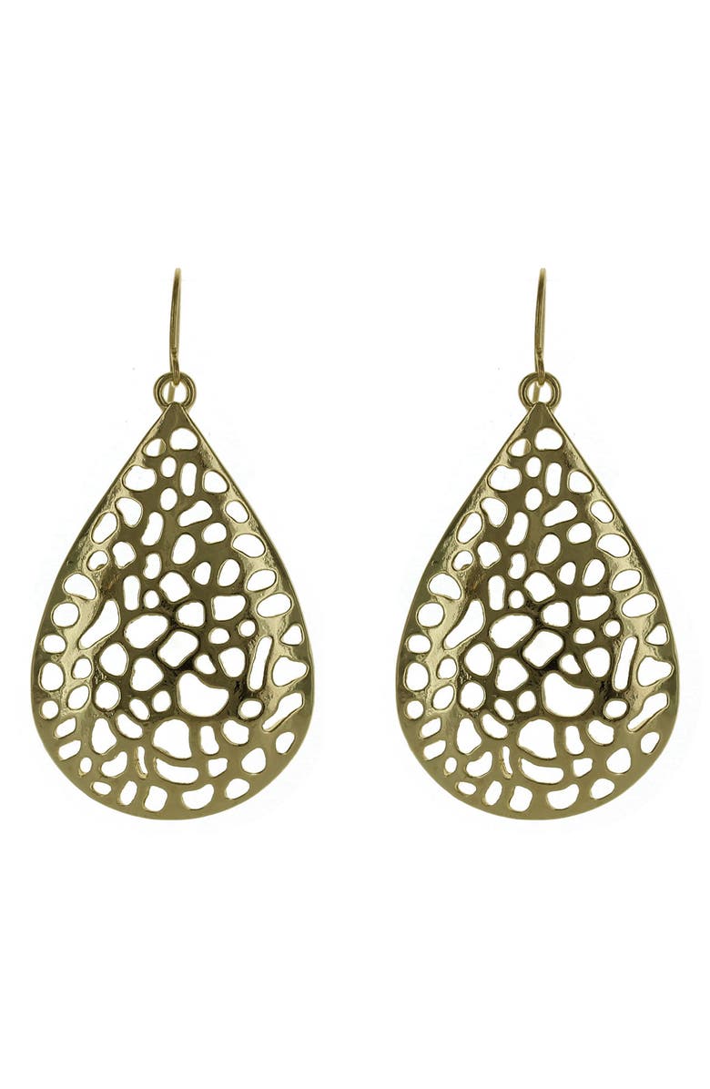 OLIVIA WELLES Cutout Teardrop Earrings, Main, color, Gold