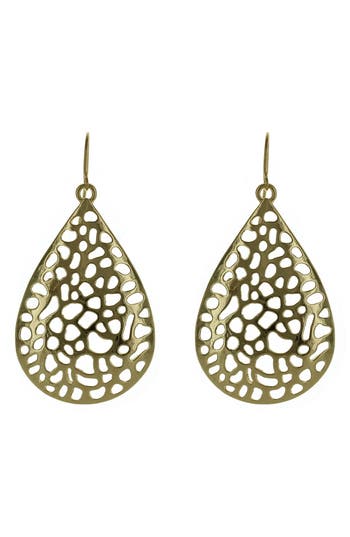 Olivia Welles Cutout Teardrop Earrings In Gold