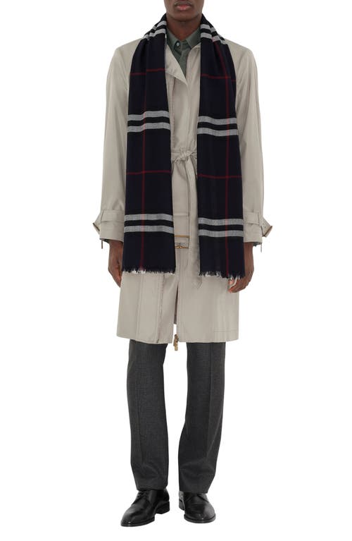 Burberry Giant Check Lightweight Wool Scarf