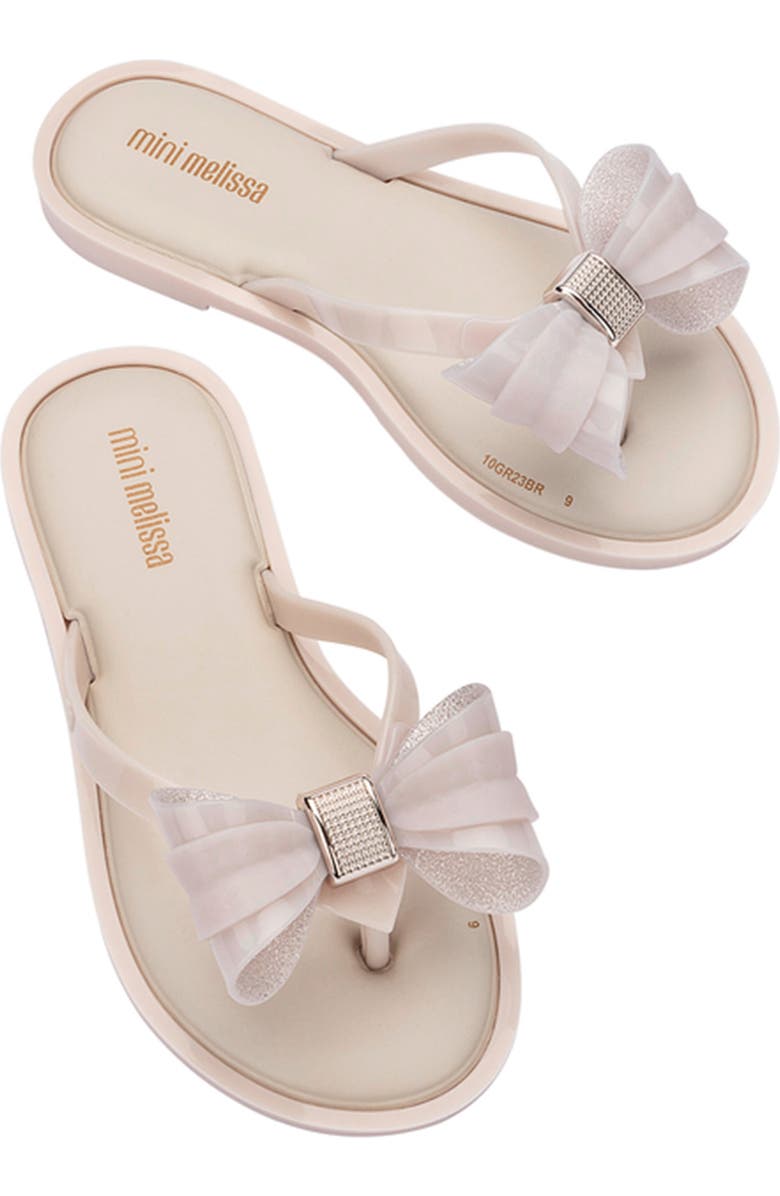 Melissa Kids' Bow Flip Flop, Alternate, color, Beige