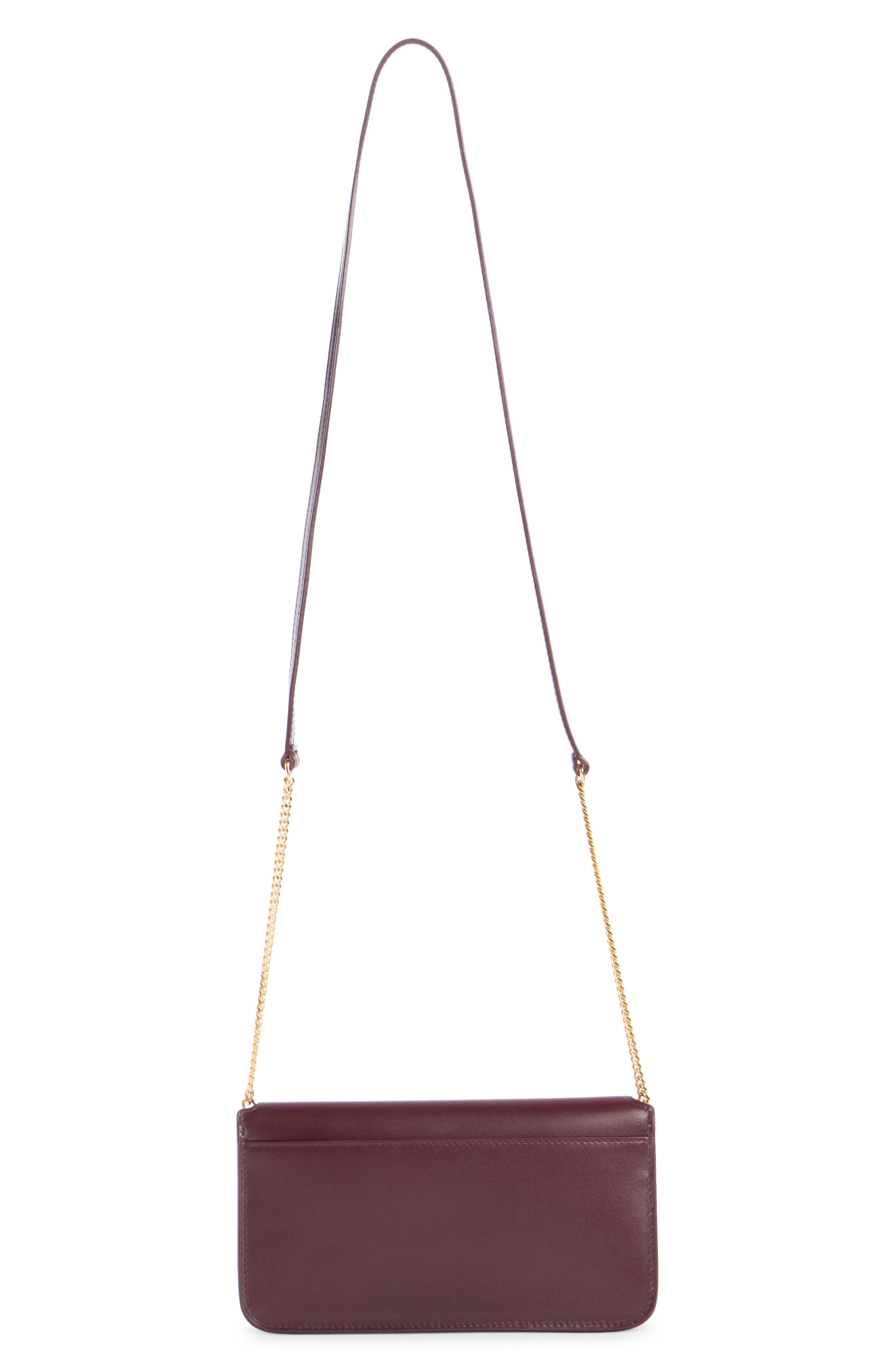 Cassandre Patent Leather Crossbody Phone Holder, Alternate, color, ROUGE CABERNET