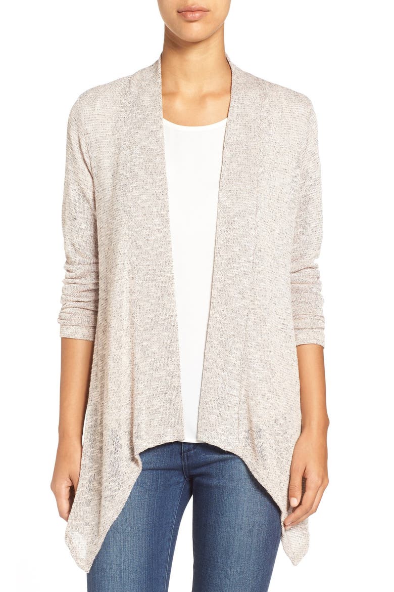 Handkerchief Hem Cardigan, Main, color, PINK SMOKE
