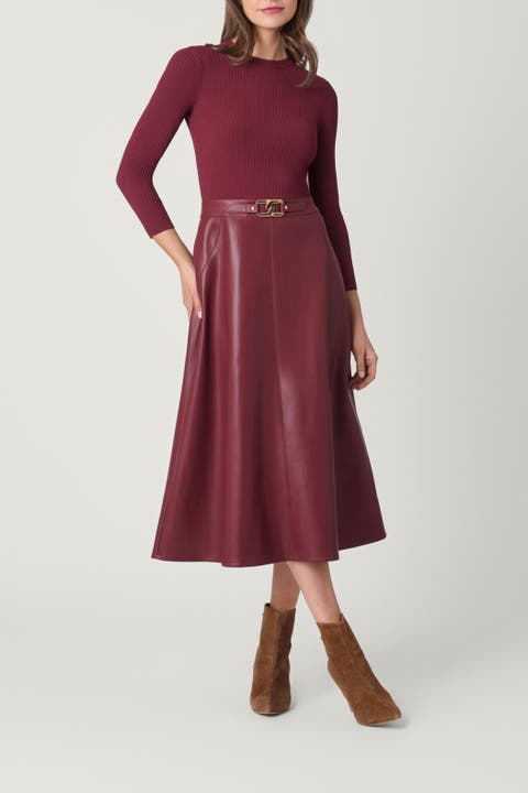 Leather Knit Mixed Media Paige Dress