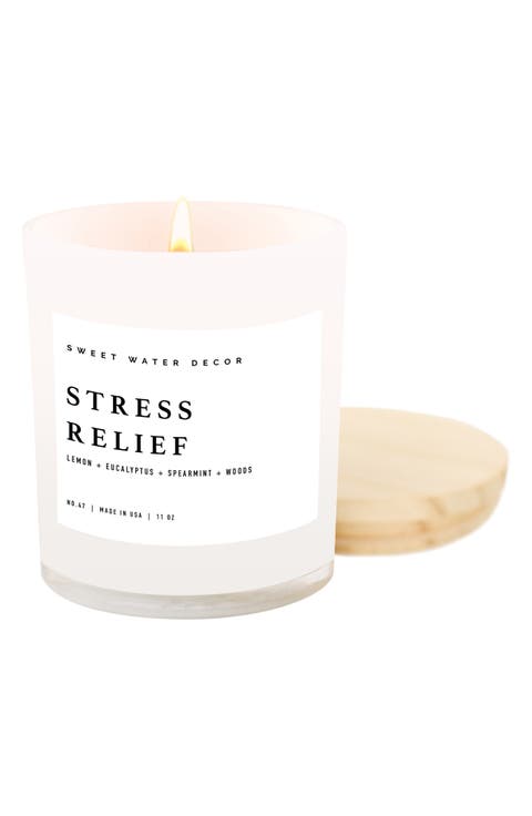 Stress Relief 11 oz. White Jar Candle