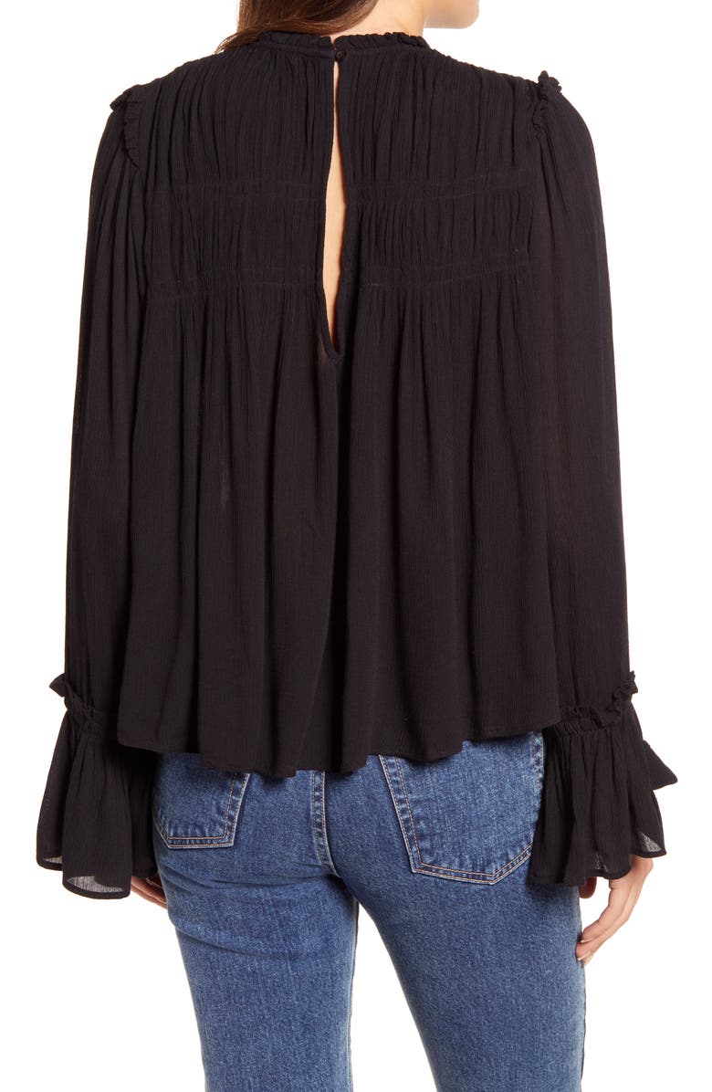 Free People Kelsey Flare Sleeve Blouse, Alternate, color, 