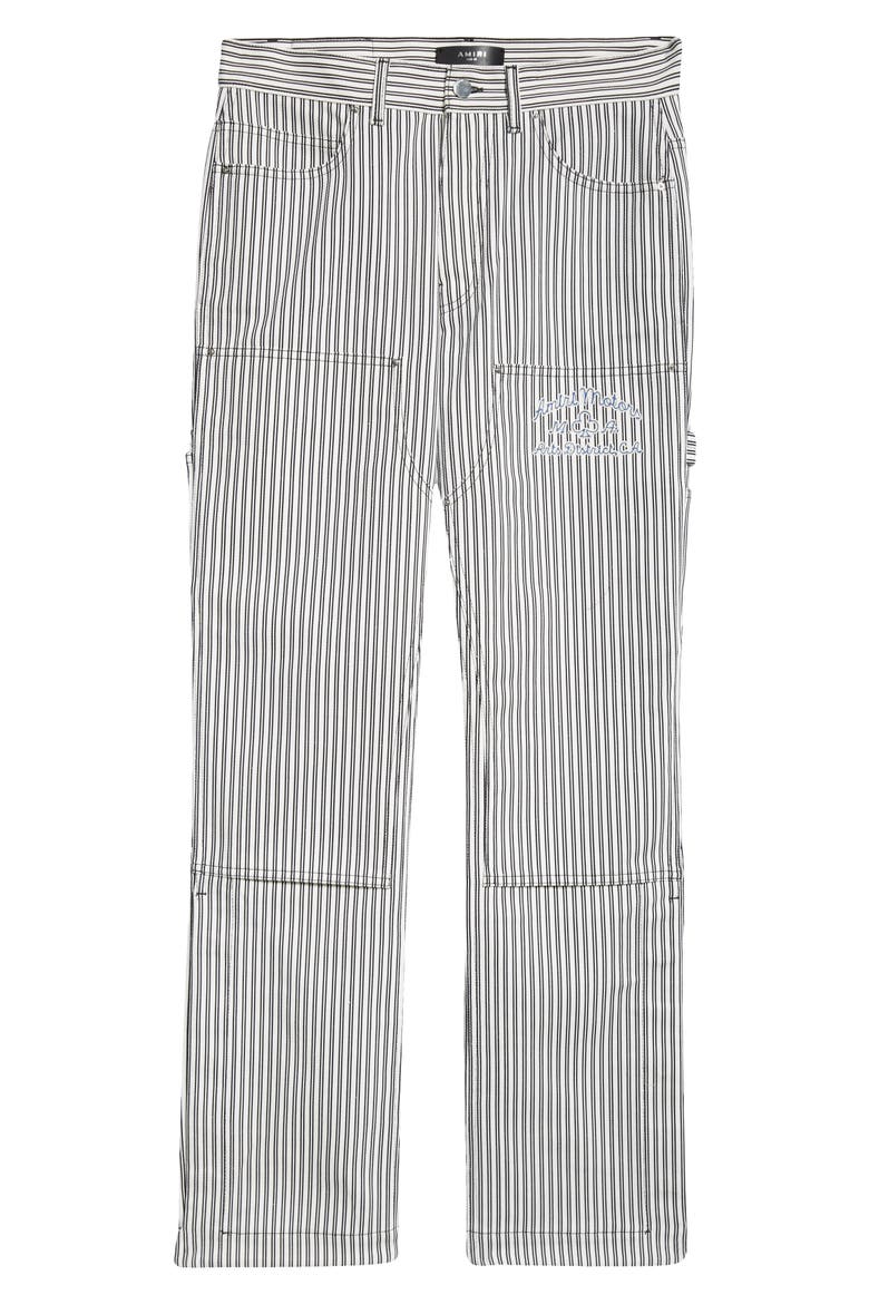 Motors Stripe Cotton Carpenter Pants, Alternate, color, BLACK/ WHITE