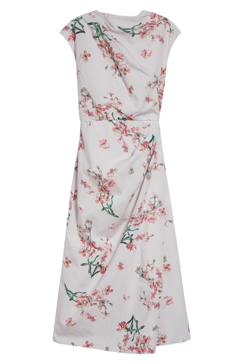 Floral Organic Cotton Midi Dress, Alternate, color, PAINTED ORCHID PETAL PINK